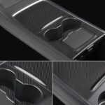 JSWAN Carbon Fiber Center Console Trims Cover for Tesla Model 3 Model Y Mid-Console Panel Decor Sticker Center Console Face-Lift Cover (Matte Black, 2021 to 2023) - Image 5