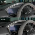 JSWAN Real Carbon Fiber Dashboard Fuel Gauge Tachometer Trim Cover Fit for 11th Gen Civic Type r FL5 LHD Typer Center Console Dashboard Instrument Control Panel Cover (Bright Black) - Image 4