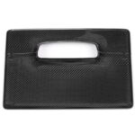 JSWAN Carbon Fiber Center Control Touchscreen Cover Frame for Tesla Model 3 (2017-2022) Model Y (2017-2023) Center Console Dashboard Multimedia Screen Back Protector Cap (Bright Black) - Image 2