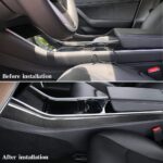 JSWAN Carbon Fiber Center Control Side Cover for Model 3 / Model Y 2021-2022 Central Control Panel Side Trim, Dashboard Cover Interior Stickers (Matte Black) - Image 5
