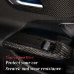 JSWAN 4PCS Carbon Fiber Door Window Control Panel Cover Window Lifter Sticker For Benz C-Class C200L C260L W206 AMG C43 C63 LHD(2022 2023) Door Switch Panel Bezel Trim Cover, Interior Accessories - Image 3