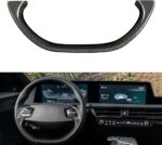 JSWAN Real Carbon Fiber Steering Wheel Cover with Red Marker for KIA EV6 GT GTLINE (2021-2024) Dry Carbon Fiber Steering Wheel Panel Cap (Bright Lower Part) - Image 3