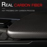 JSWAN Real Carbon Fiber Central Console Armrest Panel Cover Fit for KIA EV6 2021-2024 Armrest Storage Box Mat, Car Armrest Box Cap,Console Lid Pad Arm Rest Elbow Cushion (Matte Black) - Image 6