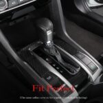 JSWAN Carbon Fiber Gear Shift Trims Stickers for 10th Gen Civic Center Console Gear Panel Cover, Civic Gear Boots Trims Transmission Shift Panel Stickers (2016-2021) (1pcs for Automatic) - Image 6