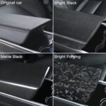 JSWAN Carbon Fiber Center Console Cover Armrest Protector for Tesla Model 3 Model Y Center Armrest Box Cover Sticker Interior Accessories (Bright Forging) - Image 3