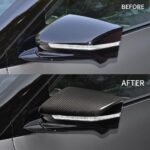 JSWAN Real Carbon Fiber Side Door Rearview Mirror Guard Cover for KIA EV6 (2021-2024) Rearview Mirror Cap Reverse Mirror Decor Shell Cover, EV6 Exterior Accessories (Bright Black) - Image 5