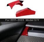 NA JSWAN Real Carbon Fiber Dashboard Side Cover for Tesla Model 3 / Model Y(2021-2023) Car Interior Accessories Remodel Parts (Bright red (1 Pair) ) YBCG-001 - Image 5