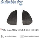 JSWAN 2pcs Real Carbon Fiber Car Door Handle Trim Cover Fit for Nissan RZ34 Fairlady Z (2022 2023) JDM Car Exterior Door Handle Grab Protective Overlay(Gloss Black) - Image 6