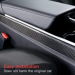 JSWAN Carbon Fiber Center Control Side Cover for Model 3 / Model Y 2021-2022 Central Control Panel Side Trim, Dashboard Cover Interior Stickers (Matte Black) - Image 4