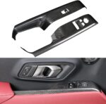 JSWAN Carbon Fiber Pattern Window Lift Switch Panel Decoration Frame Trim Cover for Toyota Supra GR A90 A91 MK5 2019-2024 Window Glass Lift Button Trim Switch Cover(for Left Hand Dirve) - Image 2