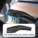 JSWAN Carbon Fiber Column Shift Cover Interior Stickers for Tesla Model 3/Y Shift Knob Gear Lever Decorative Accessories Cover Shift Head Shift Head Embedded Cover (Bright Red 1 Pair) - Image 6