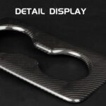 JSWAN Carbon Fiber Rear Seat Water Cup Slot Decorative Cover Fit for 11th Gen Type r FL5 (2023) Typer Back Seat Cup Holder Panel Cover Rear Row Water Cup Holder Frame Cover Trim (Bright Black) - Image 4