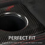 JSWAN Carbon Fiber Rear Seat Water Cup Slot Decorative Cover Fit for 11th Gen Type r FL5 (2023) Typer Back Seat Cup Holder Panel Cover Rear Row Water Cup Holder Frame Cover Trim (Bright Black) - Image 6