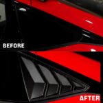 JSWAN Real Carbon Fiber Rear Side Window Louvers for 11th Gen Civic Type r FL5 Typer Racing Style Triangular Window Blinds Shark Gills Styling Rear Window Louvers Vent Visor Cover (Matte Black) - Image 5