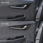 JSWAN 4pcs Real Carbon Fiber Inner Door Panel Trim Cover for Kia EV6 GTline GT(2022-2024) Door Handle Cover Door Armrest Panel Cover (Gloss with Switch Hole) - Image 5