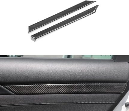 JSWAN 100% Carbon Fiber Door Panel Interior Door Moulding Trims Cover for 10th Gen Civic 2016-2021 Door Panel Armrest Cover Trim, Civic Door Sill Handle Protector Cover (2 pcs for Front Doors)