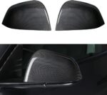 JSWAN Carbon Fiber Door Mirror Covers Side Mirror Rearview Cover Caps Rearview Replacement For Tesla Model Y Door Rearview Mirror Cover Cap Exterior Protect Accessories (Matte Black style) - Image 8