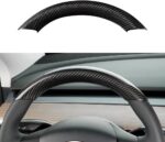 JSWAN Real Carbon Fiber Steering Wheel Cover for Tesla Model 3 2017-2023 Model Y 2020-2023 Steering Wheel Trim Cover Steering Wheel Wrap Protector Interior Accessories (Matte Black Upper Part) - Image 7