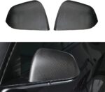 JSWAN Carbon Fiber Door Mirror Covers Side Mirror Rearview Cover Caps Rearview Replacement For Tesla Model Y Door Rearview Mirror Cover Cap Exterior Protect Accessories (Matte Black style) - Image 3