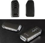 JSWAN Real Carbon Fiber Car Key Fob Cover Protector Shell for KIA EV6 GT/Gline (7 Buttons) Keyless Remote Control Smart Key Case Protector Cover (7 Buttons-Bright Black)