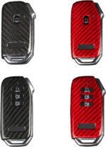 JSWAN Real Carbon Fiber Car Key Fob Cover Protector Shell for KIA EV6 GT/Gline (7 Buttons) Keyless Remote Control Smart Key Case Protector Cover (7 Buttons-Bright Black) - Image 3