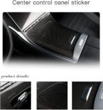 JSWAN Carbon Fiber Center Console Panel Cover Center Console Wrap Pattern for Benz C200L C260L W206 AMG C63 S400L S450L LHD(2022 2023) Gear Panel Trim Cover Gear Shift Knob Frame Sticker Cup Holder - Image 3