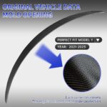 JSWAN Real Carbon Fiber Rear Spoiler Wing Fit for Tesla Model Y Rear Lip Trunk Spoiler Tail Spoiler Wing Rear Trunk Spoiler Lip Tail Wing Rear Trunk Lid (Model Y Gloss Black) - Image 3