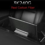 JSWAN Carbon Fiber Center Control Touchscreen Cover Frame for Tesla Model 3 (2017-2022) Model Y (2017-2023) Center Console Dashboard Multimedia Screen Back Protector Cap (Bright Black) - Image 3