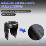 JSWAN Real Carbon Fiber Gear Shift Knob Cover Fit for 10th / 11th Gen Civic (2018-2024) Shifter Trim Cap Protector Automatic Transmission CVT Boots Change Lever Decoration (Matte Black) - Image 3