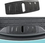 JSWAN Carbon Fibre Front Boot Bumper Portector Fit for Tesla Model 3 (2017-2023) Front Trunk Hood Lock Cover Protect Strip Trim Front Trunk Box Luggage Bumper Panel (Bright Black)