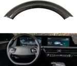 JSWAN Real Carbon Fiber Steering Wheel Cover for KIA EV6 GT GTLINE (2021-2024) Dry Carbon Fiber Steering Wheel Panel Sticker Cap, Interior Modification Accessories (2pcs Bright Black) - Image 9
