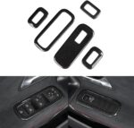 JSWAN Carbon Fiber 5Pcs Car Window Glass Lift Button Trim Switch Cover for Benz A Cla Class AMG A180 A200 Cla200 Cla260 Cla35 Cla45S W118 W177 V177 W206 LHD Door Armrest Panel Cover - Image 2