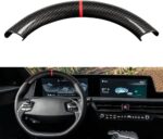 JSWAN Real Carbon Fiber Steering Wheel Cover with Red Marker for KIA EV6 GT GTLINE (2021-2024) Dry Carbon Fiber Steering Wheel Panel Cap (Bright Lower Part) - Image 11