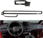 JSWAN Real Carbon Fiber Dashboard Cover Wrap Fit for 11th Gen Civic Type r FL5 Typer Center Console Dashboard Panel Trim Cover Dash Air Vent Outlet Frame Cover (1pcs Dash Cover forging) - Image 10