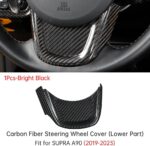 JSWAN Carbon Fiber Steering Wheel Panel Cover Fit for Toyota Supra GR A90 MK5 Steering Wheel Frame Trim, Steering Wheel Button Cover, Car Steering Wheel Panel Trim (Lower Part) - Image 4