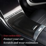 JSWAN Carbon Fiber Center Console Panel Cover Center Console Wrap Pattern for Benz C200L C260L W206 AMG C63 S400L S450L LHD(2022 2023) Gear Panel Trim Cover Gear Shift Knob Frame Sticker Cup Holder - Image 4