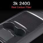 JSWAN Carbon Fiber Center Console Trims Cover for Tesla Model 3 Model Y Mid-Console Panel Decor Sticker Center Console Face-Lift Cover (Matte Black, 2021 to 2023) - Image 6