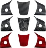 JSWAN Carbon Fiber Interior Steering Wheel Cover Trim Wrap with Marked for Tesla Model 3 Model Y Interior Accessories Compatible Steering Wheel Panel Decorative Sticker (Matte Black 1 Set) - Image 4