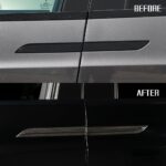 JSWAN 4Pcs Carbon Fiber Door Handle Wrap Trim Cover for Tesla Model X 2019-2022 Door Handle Cover Stickers, Car Door Handle Protection Wrap Decal Strip (Bright Black) - Image 4