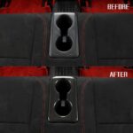 JSWAN Carbon Fiber Rear Seat Water Cup Slot Decorative Cover Fit for 11th Gen Type r FL5 (2023) Typer Back Seat Cup Holder Panel Cover Rear Row Water Cup Holder Frame Cover Trim (Bright Black) - Image 5