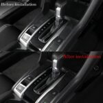 JSWAN Carbon Fiber Gear Shift Trims Stickers for 10th Gen Civic Center Console Gear Panel Cover, Civic Gear Boots Trims Transmission Shift Panel Stickers (2016-2021) (1pcs for Automatic) - Image 5