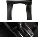 JSWAN Carbon Fiber Gear Shift Trims Stickers for 10th Gen Civic Center Console Gear Panel Cover, Civic Gear Boots Trims Transmission Shift Panel Stickers (2016-2021) (1pcs for Automatic)