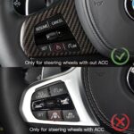 JSWAN Carbon Fiber Steering Wheel Cover for BMW 3 4 5 7 8 Series G20 G22 G28 G30 Z4 G29 320i 325i 330i 420i 425i 430i Steering Wheel Button Frame Trim Cover Steering Wheel Panel Cover (Without Acc) - Image 5
