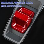 JSWAN Real Carbon Fiber Gear Shift Knob Cover Automatic Transmission Fit for Au-di A3 A3L (2021-2024) Shift Knob Head Cover Cap Car Gear Shift Knob Panel Cover(Gloss red) - Image 4