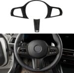 JSWAN Carbon Fiber Steering Wheel Cover for BMW 3 4 5 7 8 Series G20 G22 G28 G30 Z4 G29 320i 325i 330i 420i 425i 430i Steering Wheel Button Frame Trim Cover Steering Wheel Panel Cover (Without Acc) - Image 2