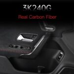 JSWAN Carbon Fiber 4pcs Inner Door Handle Covers Inner Door Pull Trim Sticker for Mercedes Benz CLA/A Class A180 A200 A35L A45S CLA35 CLA45 CLA45S W118 W177 V177 - Image 3
