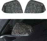 JSWAN Carbon Fiber Door Mirror Covers Side Mirror Rearview Cover Caps Rearview Replacement For Tesla Model Y Door Rearview Mirror Cover Cap Exterior Protect Accessories (Matte Black style) - Image 7
