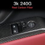 JSWAN Carbon Fiber Pattern Window Lift Switch Panel Decoration Frame Trim Cover for Toyota Supra GR A90 A91 MK5 2019-2024 Window Glass Lift Button Trim Switch Cover(for Left Hand Dirve) - Image 3