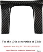 JSWAN Carbon Fiber Gear Shift Trims Stickers for 10th Gen Civic Center Console Gear Panel Cover, Civic Gear Boots Trims Transmission Shift Panel Stickers (2016-2021) (1pcs for Automatic) - Image 3