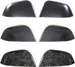 Door Mirror Covers Carbon Fiber Side Mirror Cover Caps Rearview Replacement For Tesla Model 3 Door Rearview Mirror Cover Cap Exterior Protect Accessories (Bright Forging Black 1 pair) - Image 4